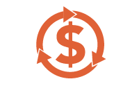 money icon with arrows around it