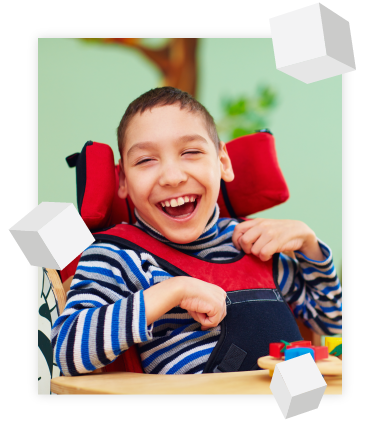 Special needs child smiling