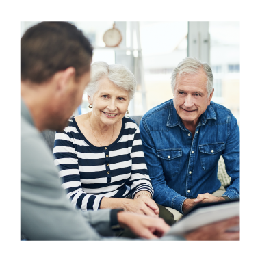 trust officer talking with clients