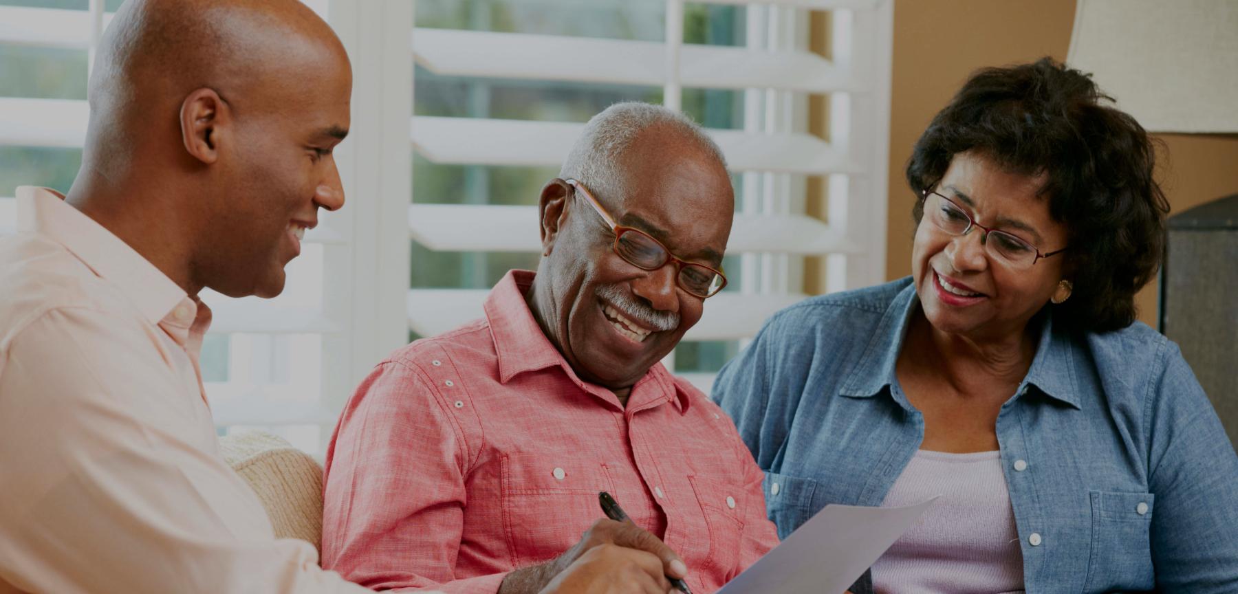 midland employee talking with clients